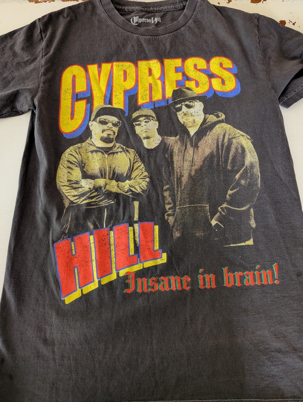 Vintage Cypress Hill "Insane in the Brain" Tee - Black with Yellow & Red Print